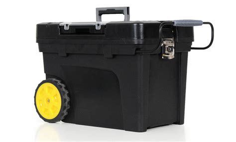 STANLEY Plastic Rolling Tool Box, 16 3/4 in Overall Height, 14 1/8 in Overall Width - 14C632 ...