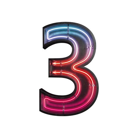 Number 3, Alphabet made from Neon Light 8506061 PNG