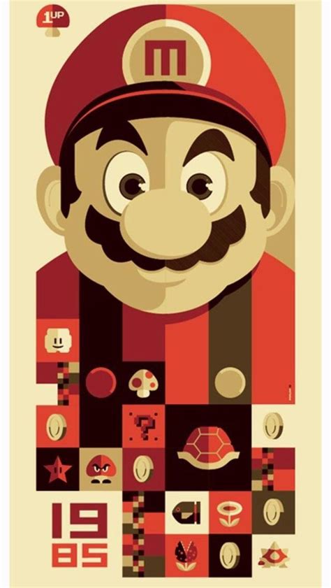 Mario wallpaper | Retro poster, Retro illustration, Tom whalen