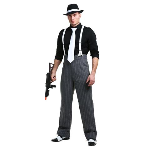 Halloween Mafia Underboss 1920's Style Gangster Costume | Gangster costumes, Mafia outfit, Mens ...