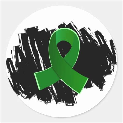 Cerebral Palsy Green Ribbon With Scribble Classic Round Sticker | Zazzle