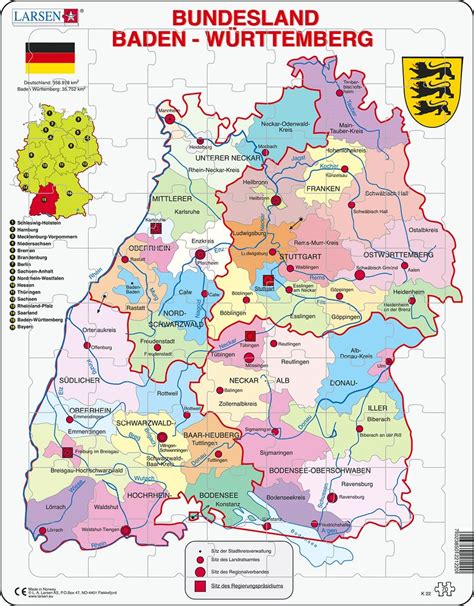 K22 - Baden Württemberg Political :: Other maps :: Puzzles :: Larsen ...