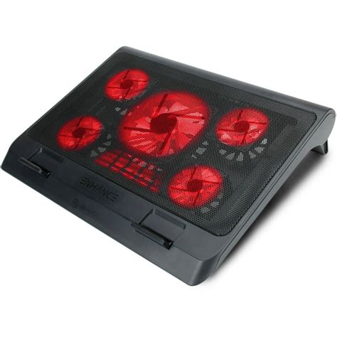 ENHANCE XL Gaming Laptop Cooler Pad with 5 Oversized LED Fans for Max Cooling , Adjustable ...