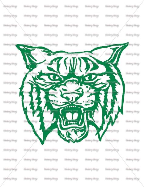 Kelly Green Wildcat Mascot Head PNG & SVG Wildcats File - Etsy