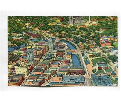 Aerial View of Battle Creek Michigan vintage postcard