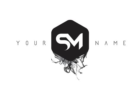 SM Letter Logo Design with Black Ink Spill 4887553 Vector Art at Vecteezy