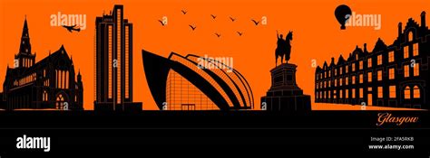 Glasgow scotland skyline city silhouette hi-res stock photography and ...