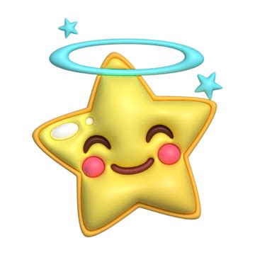 3d Happy Star Emoji Vector, Happy Star, Happy Star Emoji, 3d Emoji PNG and Vector with ...