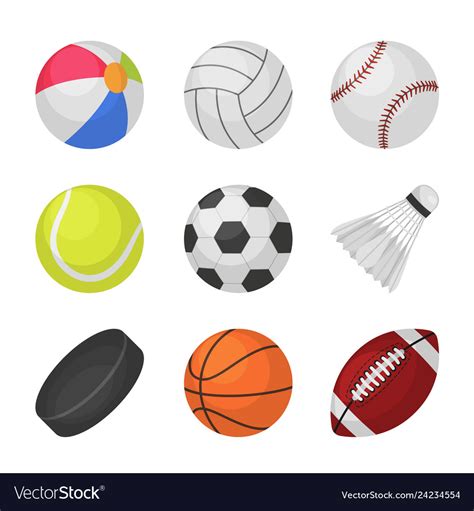 Ball games sports kids volleyball baseball Vector Image