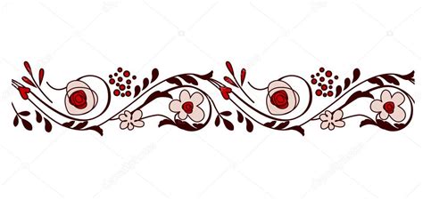 Seamless horizontal border with flowers Stock Vector Image by ©nurrka #6593699