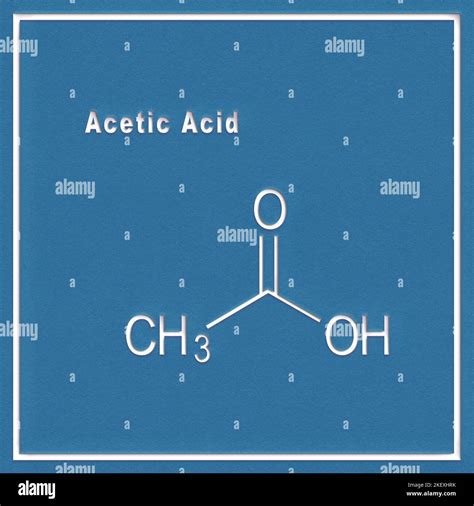 Acetic Acid, Structural chemical formula on a white background Stock ...