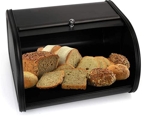 anmas power Bread Box for Kitchen Counter, Roll Top Bread Box Storage ...