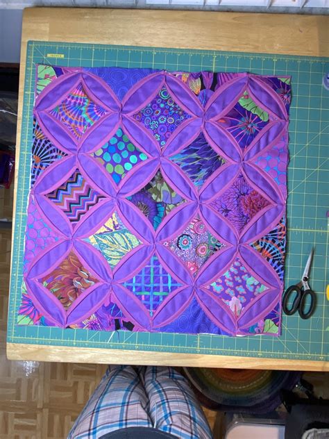 Cathedral Window Pillow top made with Kaffe Fassett fabrics : r/quilting