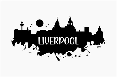 Liverpool Skyline Silhouette Gráfico por BerriDesign · Creative Fabrica