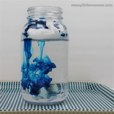 Rain Cloud in a jar Science Experiment - Messy Little Monster