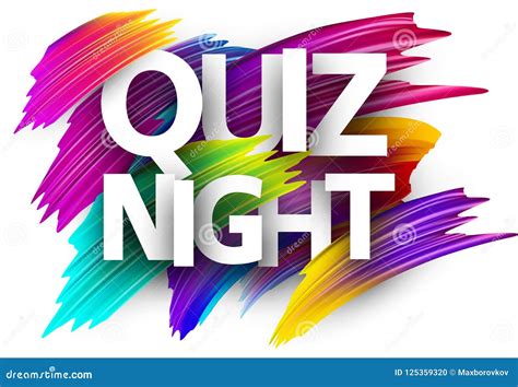 Quiz Night Poster with Colorful Brush Strokes. Stock Vector ...