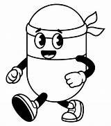 Cartoon Capsule Coloring Page  Premium AI Generated Vector sketch template