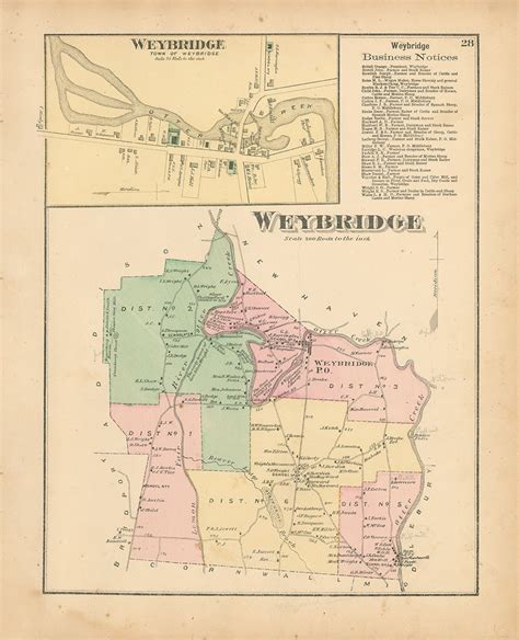 WEYBRIDGE, Vermont - 1871 Map