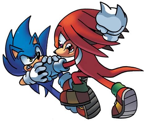 Sonic versus Knuckles by WaniRamirez on DeviantArt