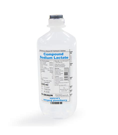 Hartmann's Solution (B|Braun), Compound Sodium Lactate, 500ml, 10 btl/pck