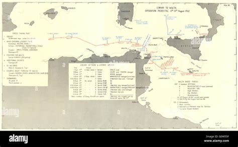 MALTA: Convoy to Operation 'Pedestal' 11th-13th Aug 1942, 1956 vintage ...