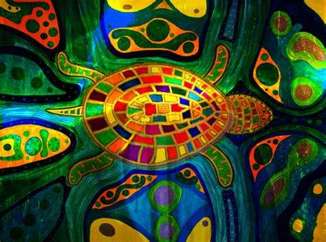 Sea Turtle - Abstract Ocean - Native Art Painting by Marie Jamieson | Pixels