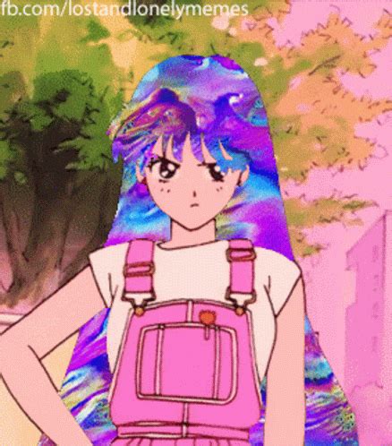 Vaporwave Aesthetic Anime Sailor Moon Sailor Mars | GIF | PrimoGIF