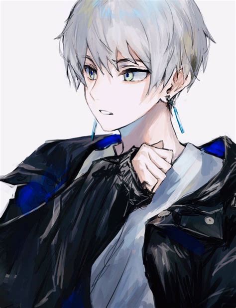 Anime Boys With White Hair And Blue Eyes