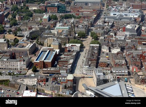 aerial view of Bolton town centre, Greater Manchester but formerly ...