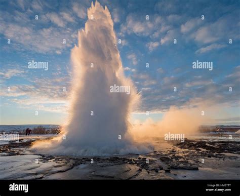 Iceland Geysir Eruption Stock Photo - Alamy