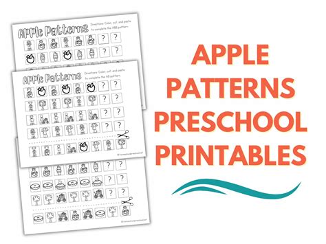 Apple Patterns Preschool Worksheets