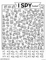 I Spy Football Sport Coloring Page Printable sketch template