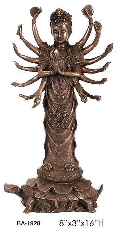 Guanyin Chinese Goddess of Mercy standing on turtle | Bronze Statues and Fountains