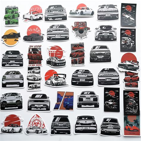 HiroKun 50Pcs Funny JDM Car Stickers Japanese Racing JDM Drift Slap ...