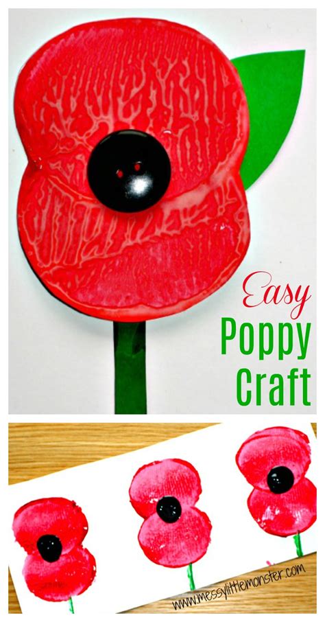 Remembrance Day Poppy Craft - Messy Little Monster