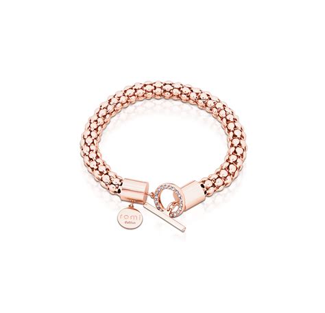 Romi Rose Gold Popcorn Chain Bar Bracelet