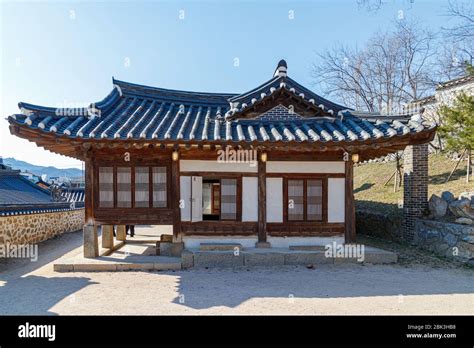 Traditional Korean style architecture at Hanok Village. Traditional ...