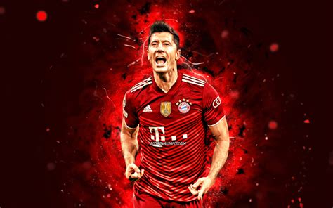 Download wallpapers 4k, Robert Lewandowski, goal, Bayern Munich FC, red neom lights, polish ...