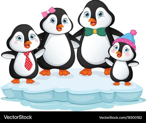 Of penguin family Royalty Free Vector Image - VectorStock