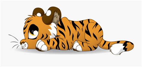 Sad Tiger Cub Cartoon , Free Transparent Clipart - ClipartKey