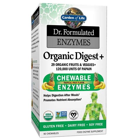 Garden of Life Dr. Formulated Enzymes Organic Digest + 90 Chewable ...