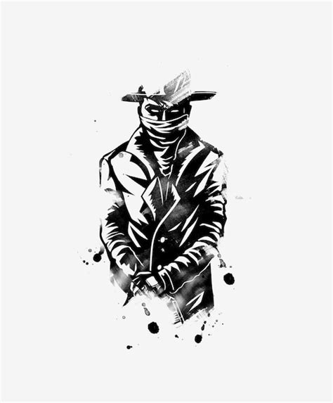 Free Vector | Silhouette of a Gangster with a Gun in Hand - Vector Illustration.