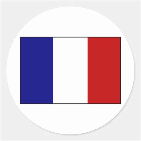 French Flag Classic Round Sticker | Zazzle.com