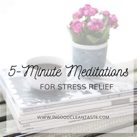 5-Minute Meditations for Stress Relief - In Good Clean Taste