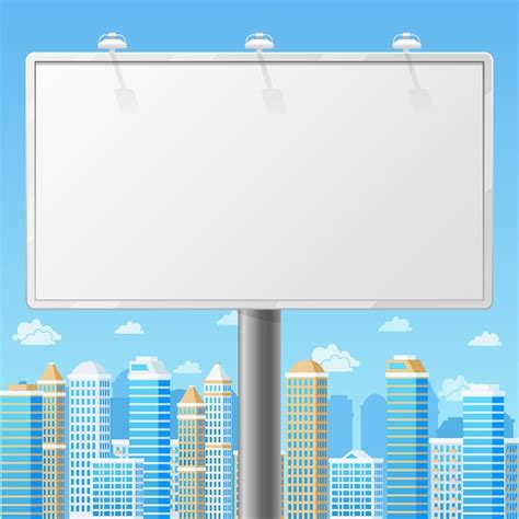 Free Vector | Blank billboard with urban background. advertising commercial frame, advertisement ...