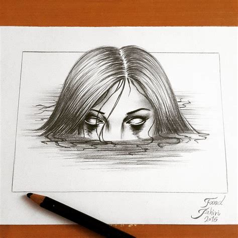 fouad zahiri - scary girl drawing