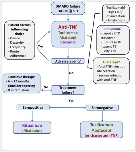 1 Simplified flow chart of biologic therapy in RA. Flow chart showing... | Download Scientific ...