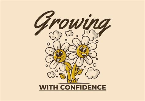 Premium Vector | Growing with confidence Vintage mascot character ...