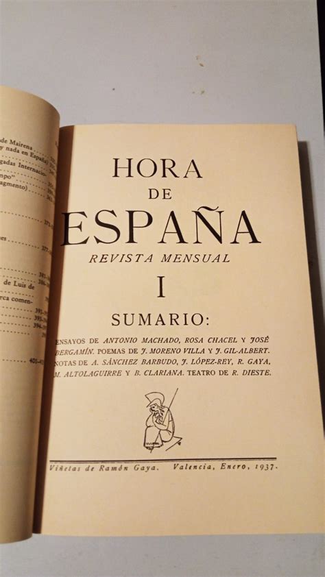 HORA DE ESPAÑA. Revista Mensual. 5 TOMOS. 23 Números (Valencia, Enero ...