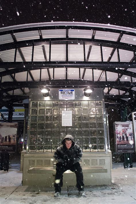 Snowy Bus Stop Photograph by David Kelly